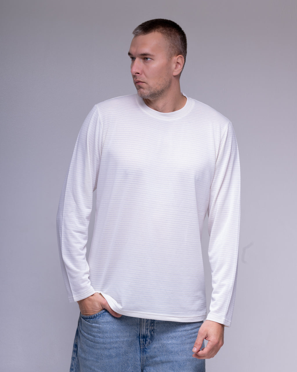 Polartec Power Wool Thermal Long Sleeve T-Shirt – Off-White