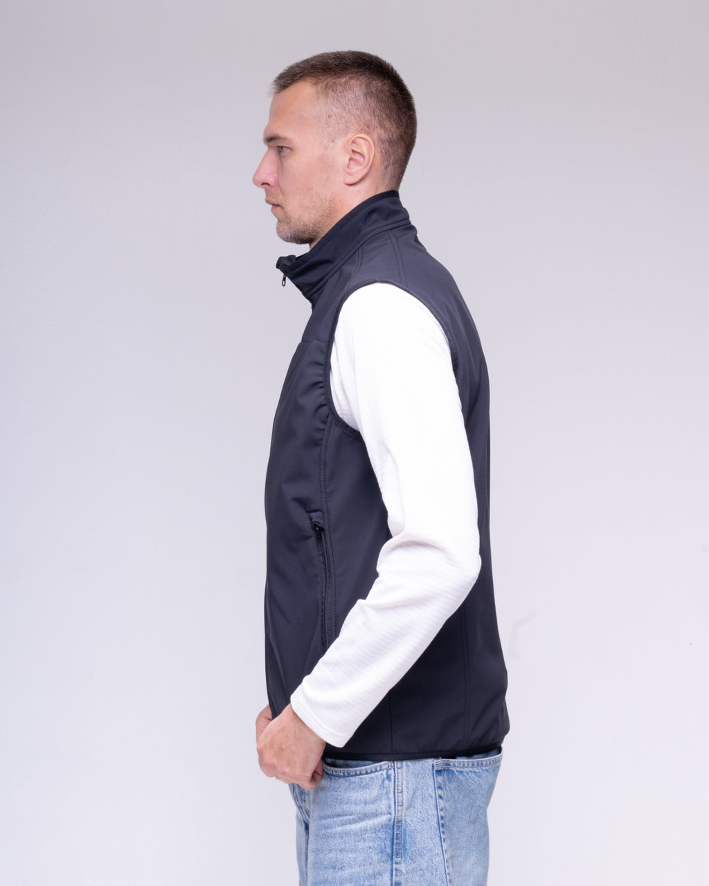 Black BeGrandfather softshell vest – view 4