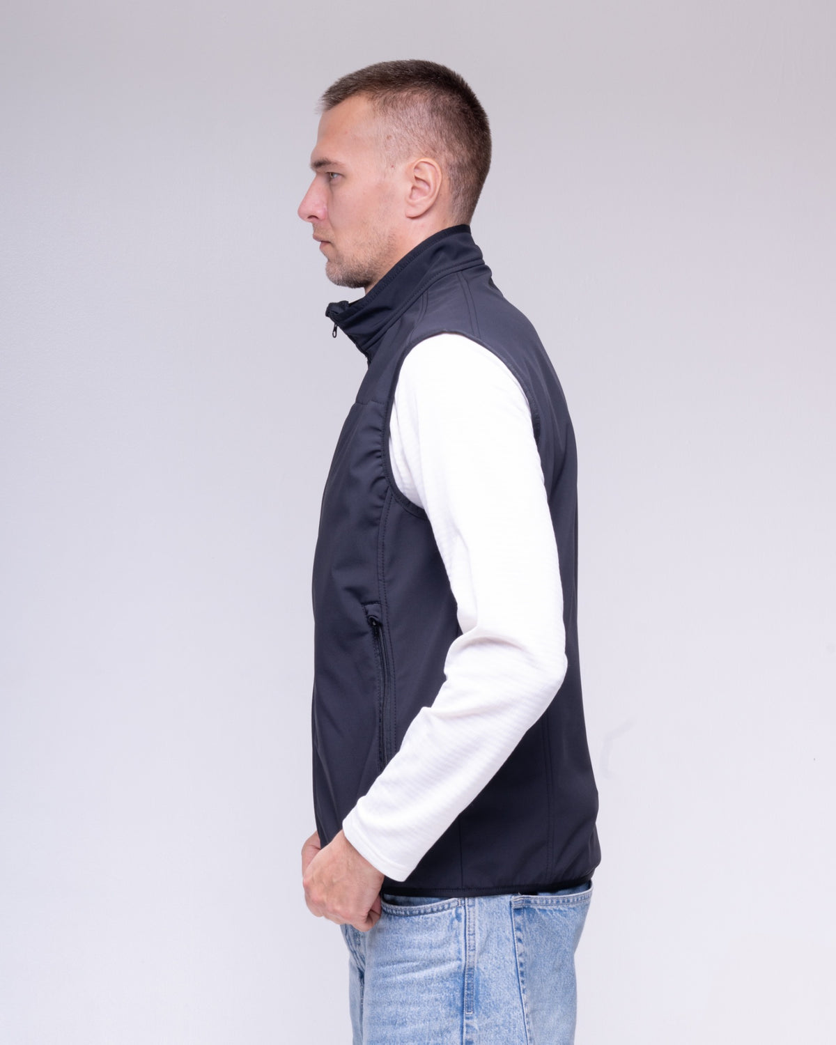 Black BeGrandfather softshell vest – view 4