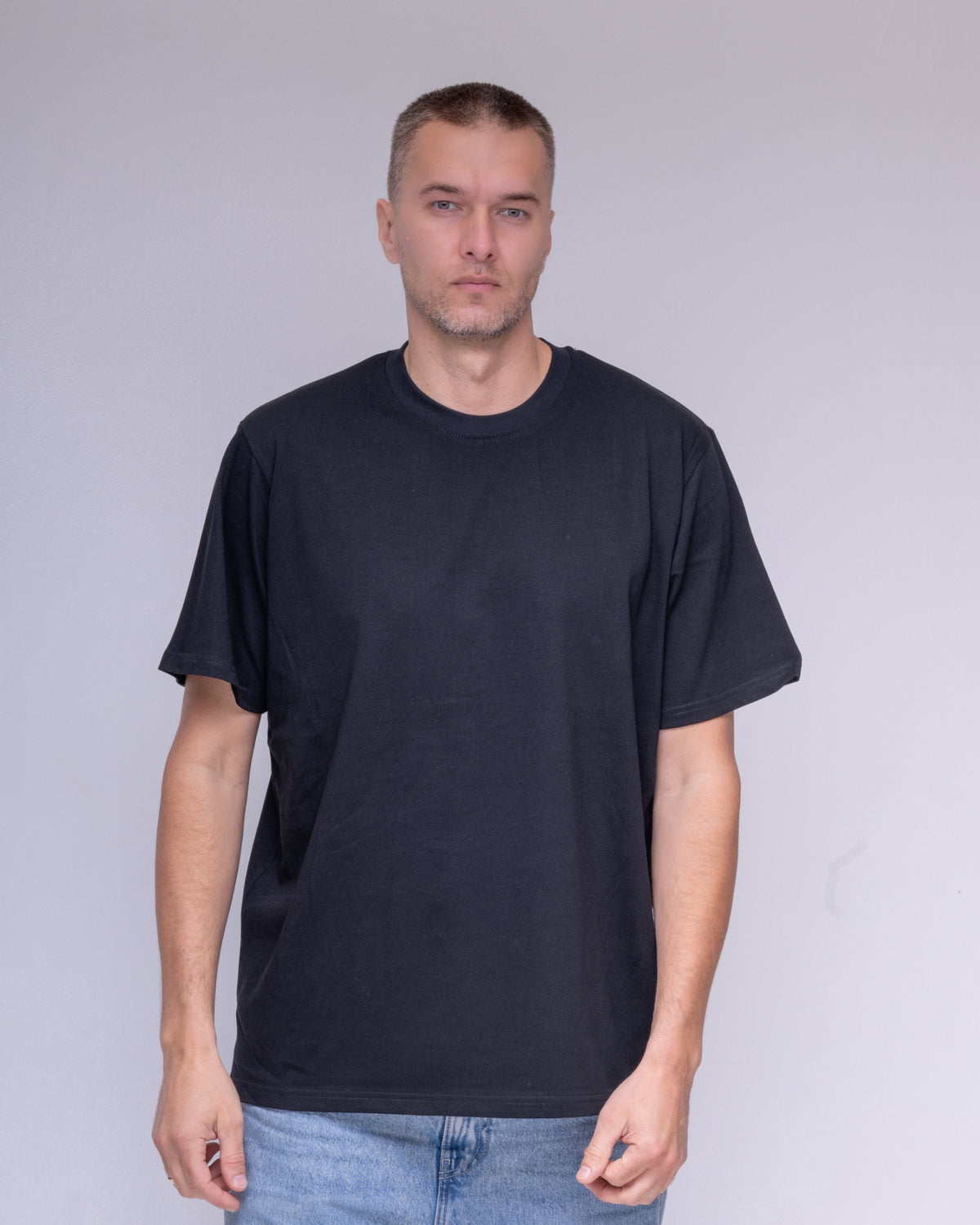 Black 210 GSM organic cotton T-shirt, view 3