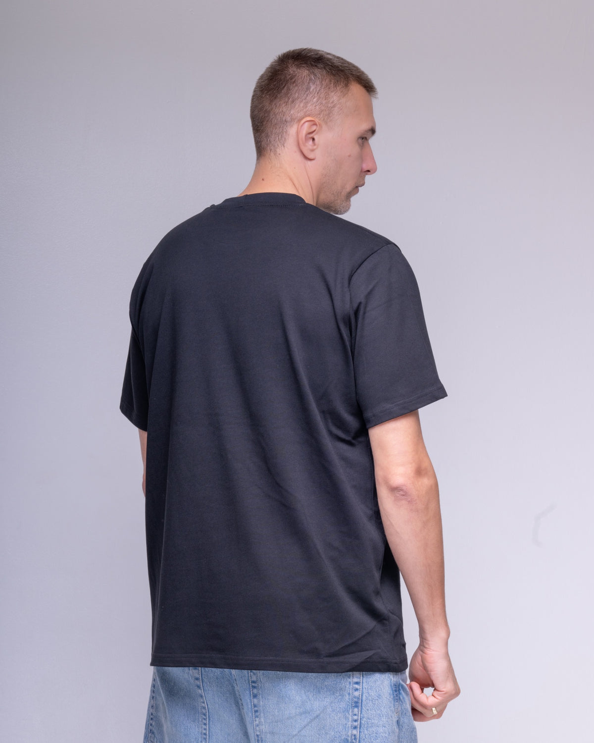 Black 210 GSM organic cotton T-shirt, view 6