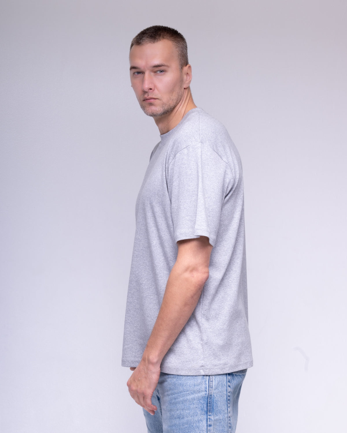 BeGrandfather grey melange stretch T-shirt – view 3