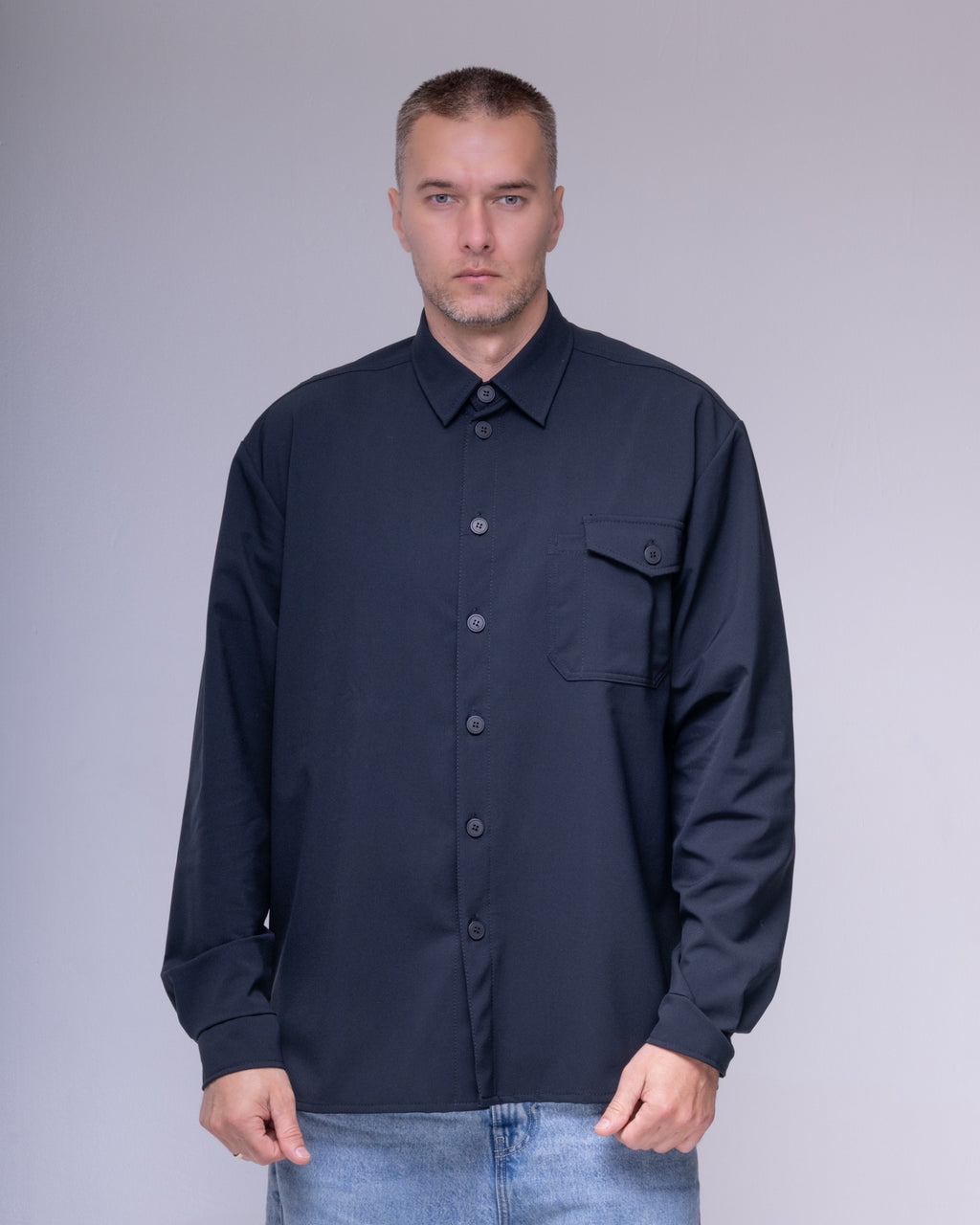 BeGrandfather Schoeller Naturetec navy overshirt – product photo 5