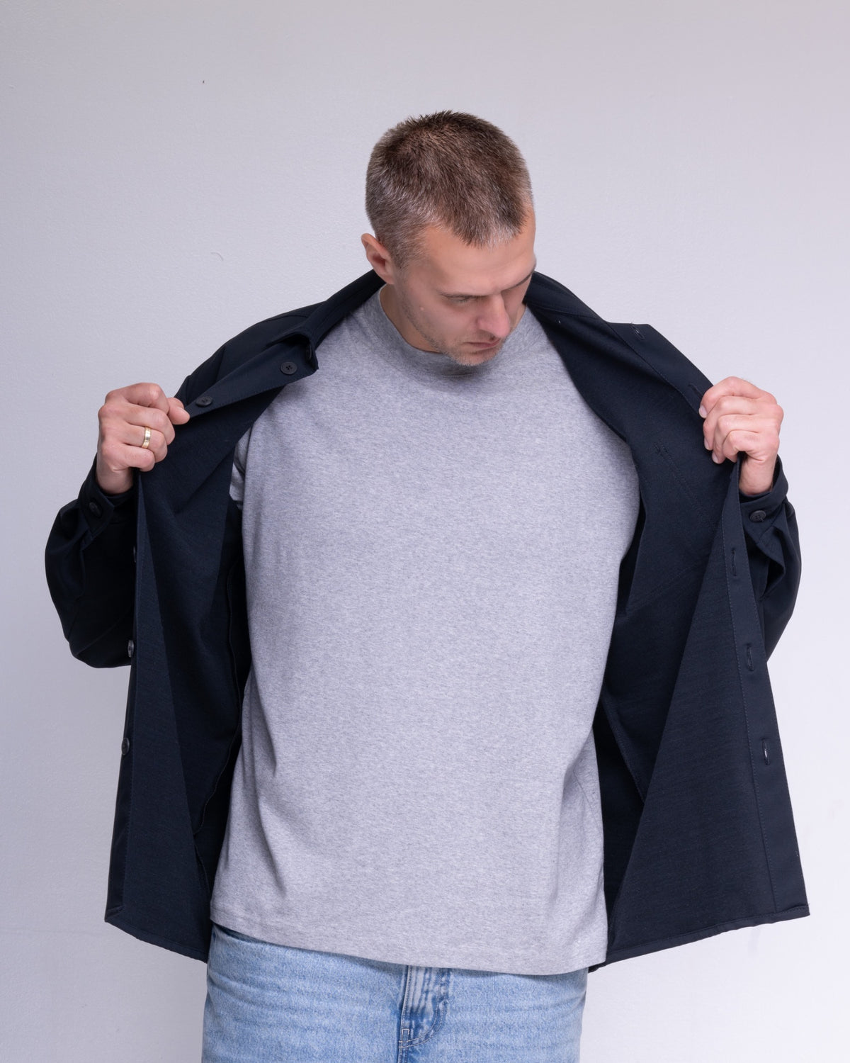 BeGrandfather Schoeller Naturetec navy overshirt – product photo 6
