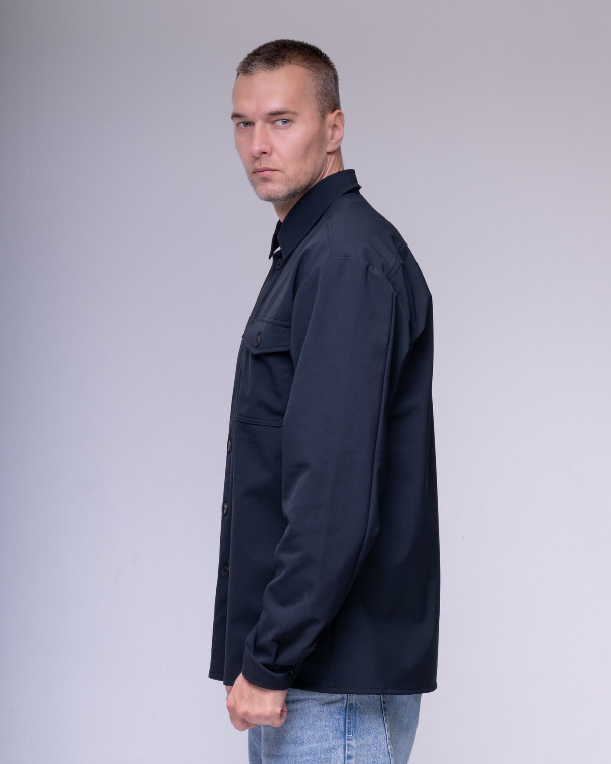 BeGrandfather Schoeller Naturetec navy overshirt – product photo 9