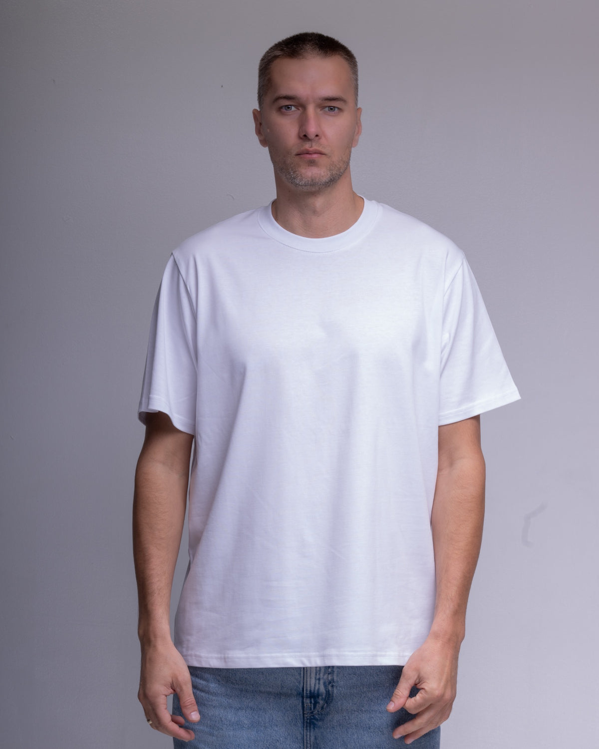 White organic cotton T-shirt 210 GSM, view 2
