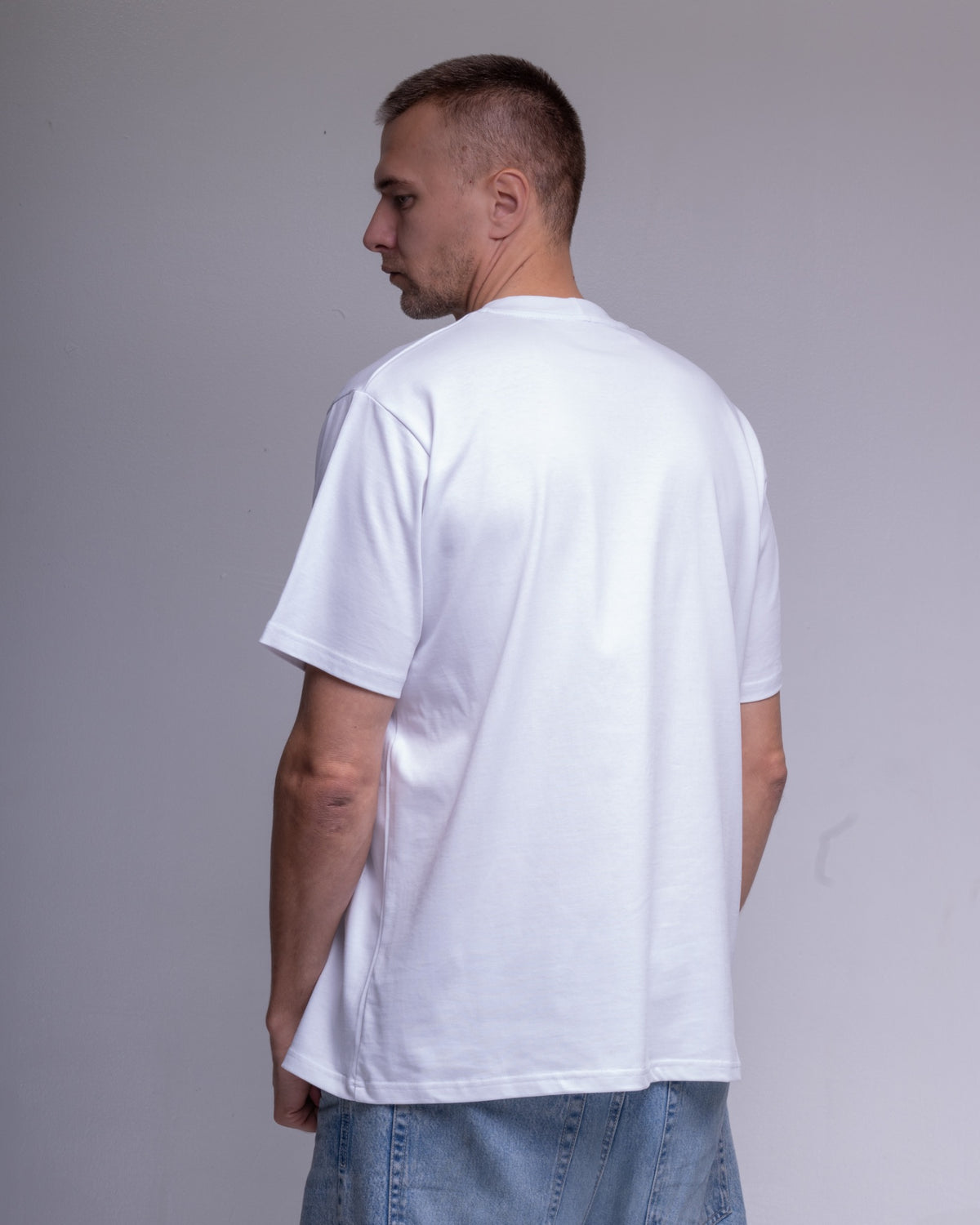 White organic cotton T-shirt 210 GSM, view 5